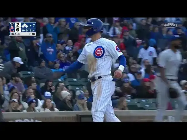 'Video thumbnail for Trey Mancini DRIVES a RBI Single, Scoring Nico Hoerner! | Chicago Cubs | 4/8/2023'
