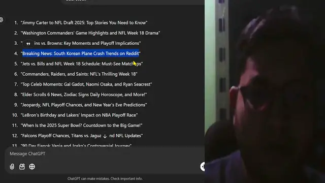 'Video thumbnail for Breaking News South Korean Plane Crash Trends on Reddit'