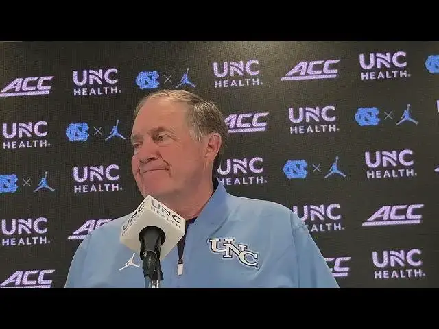 Video thumbnail for #UNC coach Bill Belichick press conference after Pitt win and before game at Duke