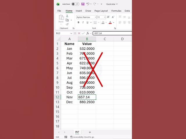 Video thumbnail for Remove Decimal Fast #excel #excelforbeginners #excelshortcuts #exceltips