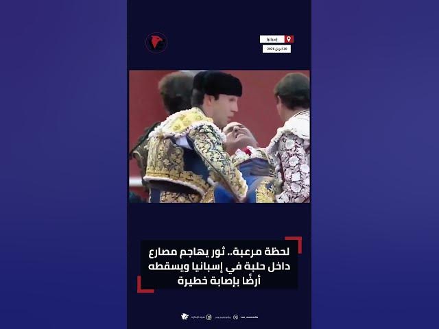 Video thumbnail for مصارع ثيران يتعرض لإصابة خطيرة بعد هجوم مفاجئ داخل الحلبة