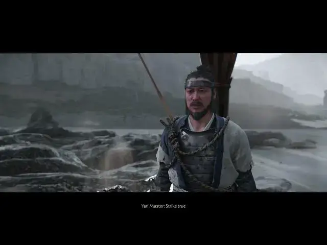 'Video thumbnail for Ghost of Yotei - The Way of The Yari Master: Talk To Takahashi Cutscene | Grab Yari | Spear a Fish'