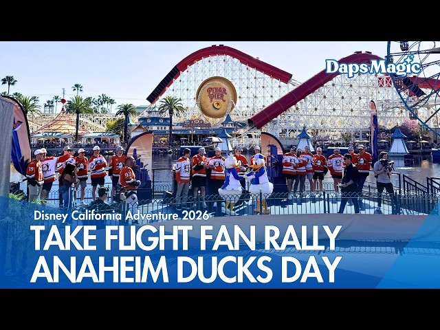 Video thumbnail for Take Flight Fan Rally | Anaheim Ducks Day at Disney California Adventure 2026