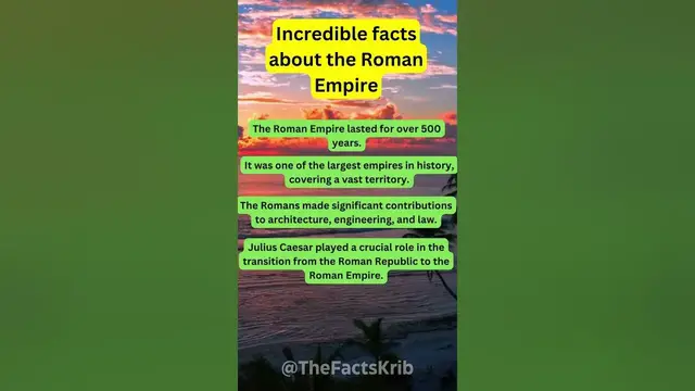Video thumbnail for Incredible Facts about the Roman Empire
