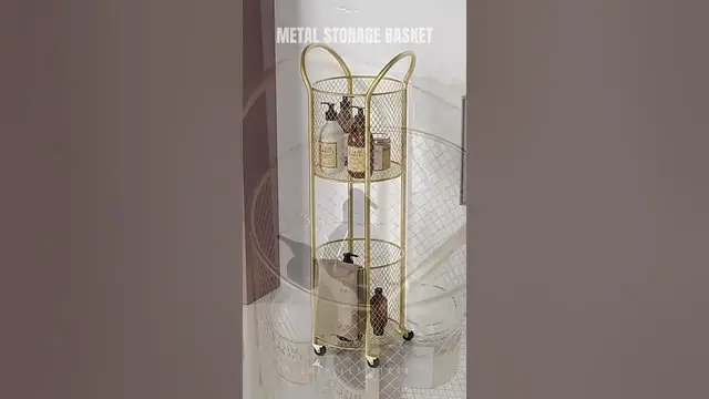 Video thumbnail for Metal Storage Basket With Wheels  #shorts