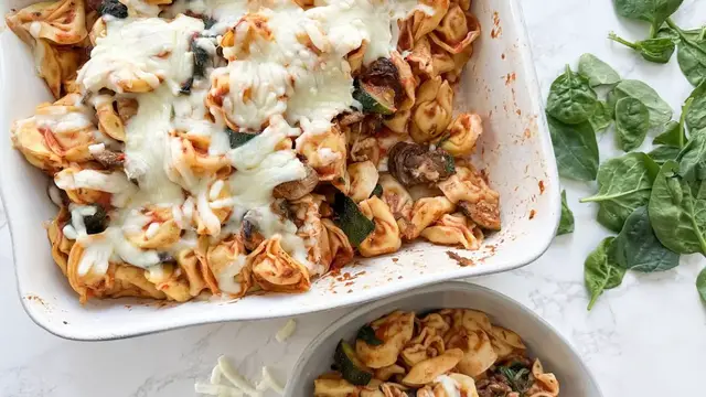 'Video thumbnail for Vegetable Tortellini Casserole Recipe'