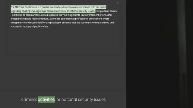 Video thumbnail for regarding ongoing investigations, criminal activities, or national security issues. This platform allows FBI officials to communicate critical updates, provide insights into law enforcement efforts, and engage with media representatives.