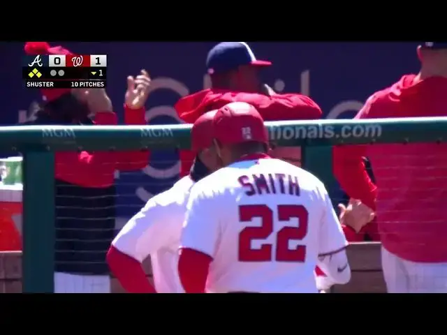 'Video thumbnail for Dominic Smith SLAPS a RBI Single, Scoring Lane Thomas! | Washington Nationals | 4/2/2023'