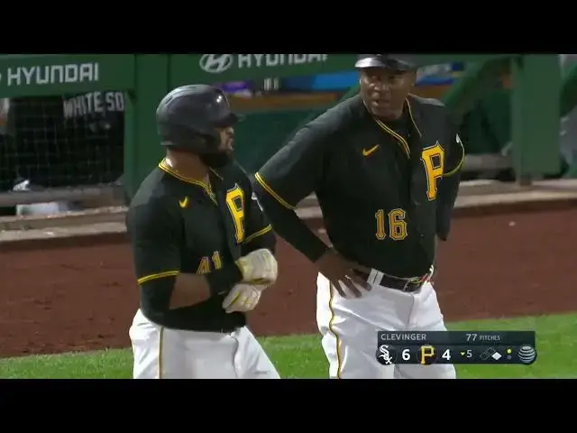 'Video thumbnail for Carlos Santana SMACKS His 2nd RBI Single, Scoring Bryan Reynolds! | Pittsburgh Pirates | 4/8/2023'