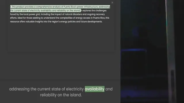 Video thumbnail for the current state of electricity availability and reliability on the island. It explores the challenges faced by the local power grid, including the impact of natural disasters and ongoing recovery efforts. Ideal for those seeking to unde