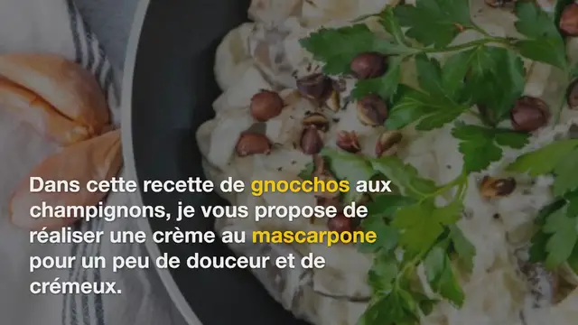 'Video thumbnail for Gnocchis aux champignons et mascarpone'