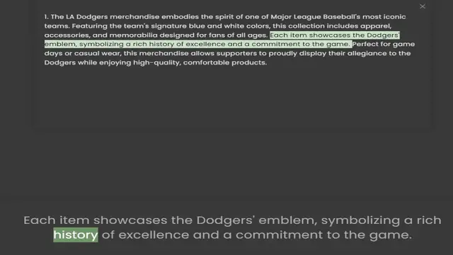 Video thumbnail for 1. The LA Dodgers merchandise embodies the spirit of one of Major League Baseball's most iconic teams. Featuring the team's signature blue and white colors, this collection includes apparel, accessories, and memorabilia designed for fans