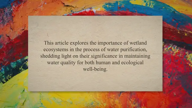 Video thumbnail for Importance of wetland ecosystems in water purification