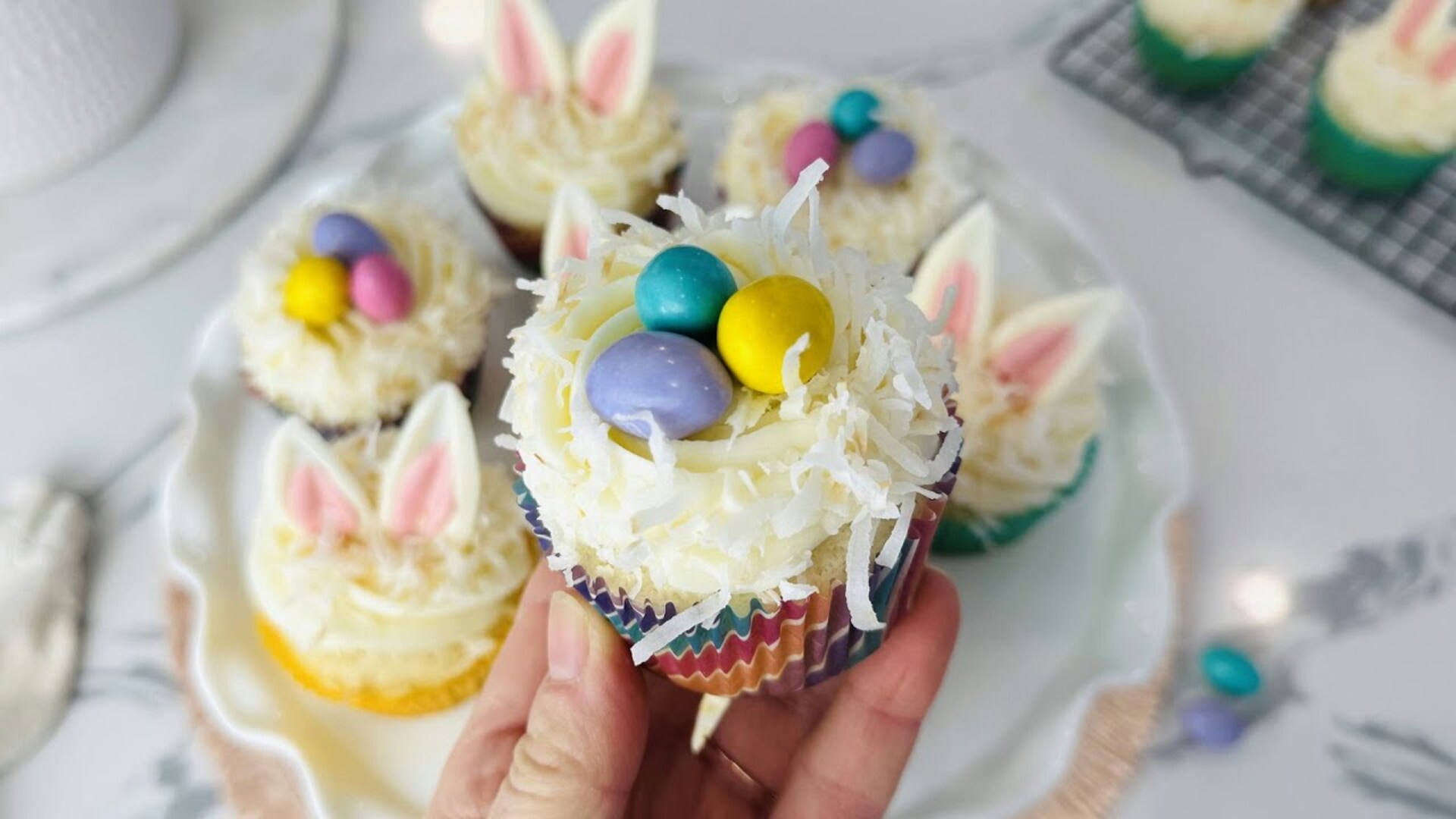 Video thumbnail for Easter Coconut Cupcakes Recipe