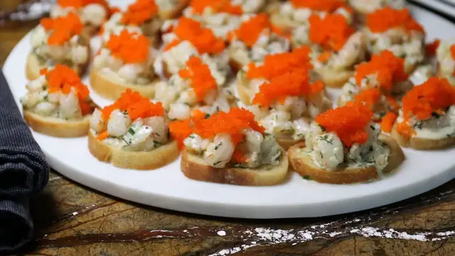 'Video thumbnail for Canapé-Style Toast Skagen Recipe'