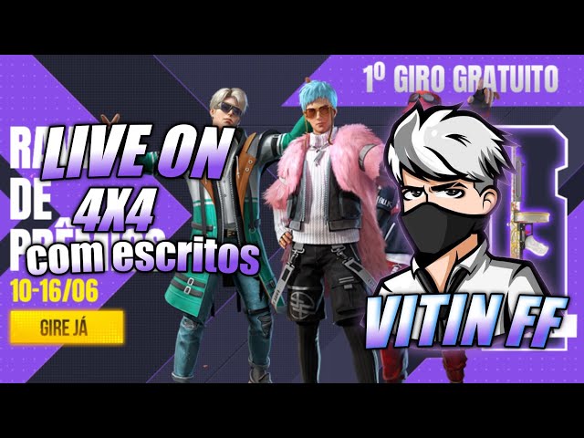 Video thumbnail for 🔥LIVE ON🔥4X4 COM ESCRITOS🔥RUMO AOS 2K DE ESCRITOS FREE FIRE🔥