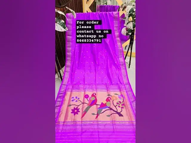 Video thumbnail for Custom border fancy pallu paithani silk sarees #saree #paithani #indianhandlooms