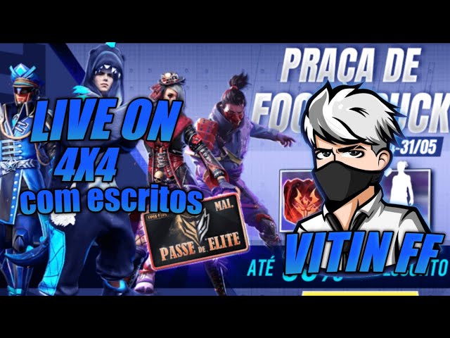 Video thumbnail for 🔥LIVE ON🔥4X4 COM ESCRITOS🔥RUMO AOS 2K DE ESCRITOS FREE FIRE🔥