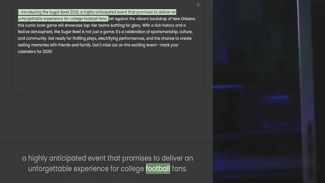 Video thumbnail for 1. Introducing the Sugar Bowl 2025, a highly anticipated event that promises to deliver an unforgettable experience for college football fans. Set against the vibrant backdrop of New Orleans, this iconic bowl game will showcase top-tier t