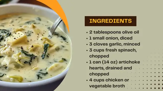 Video thumbnail for Creamy Spinach Artichoke Soup – Easy & Flavorful Recipe
