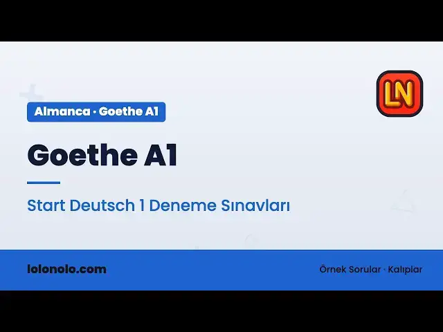 Video thumbnail for Almanca Goethe A1 Deneme Sınavları