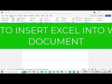 'Video thumbnail for How to Insert Excel into a Word Document'