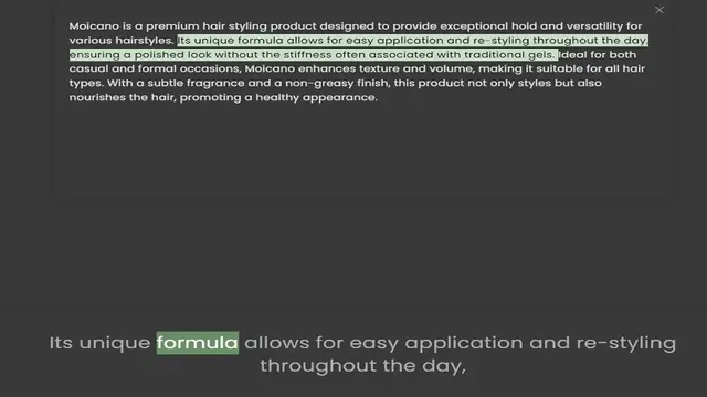 Video thumbnail for Moicano is a premium hair styling product designed to provide exceptional hold and versatility for various hairstyles. Its unique formula allows for easy application and re-styling throughout the day, ensuring a polished look without the