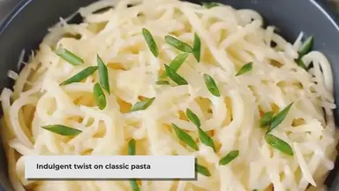'Video thumbnail for Creamy Three-Cheese Spaghetti: A Delightful Twist on the Classic'