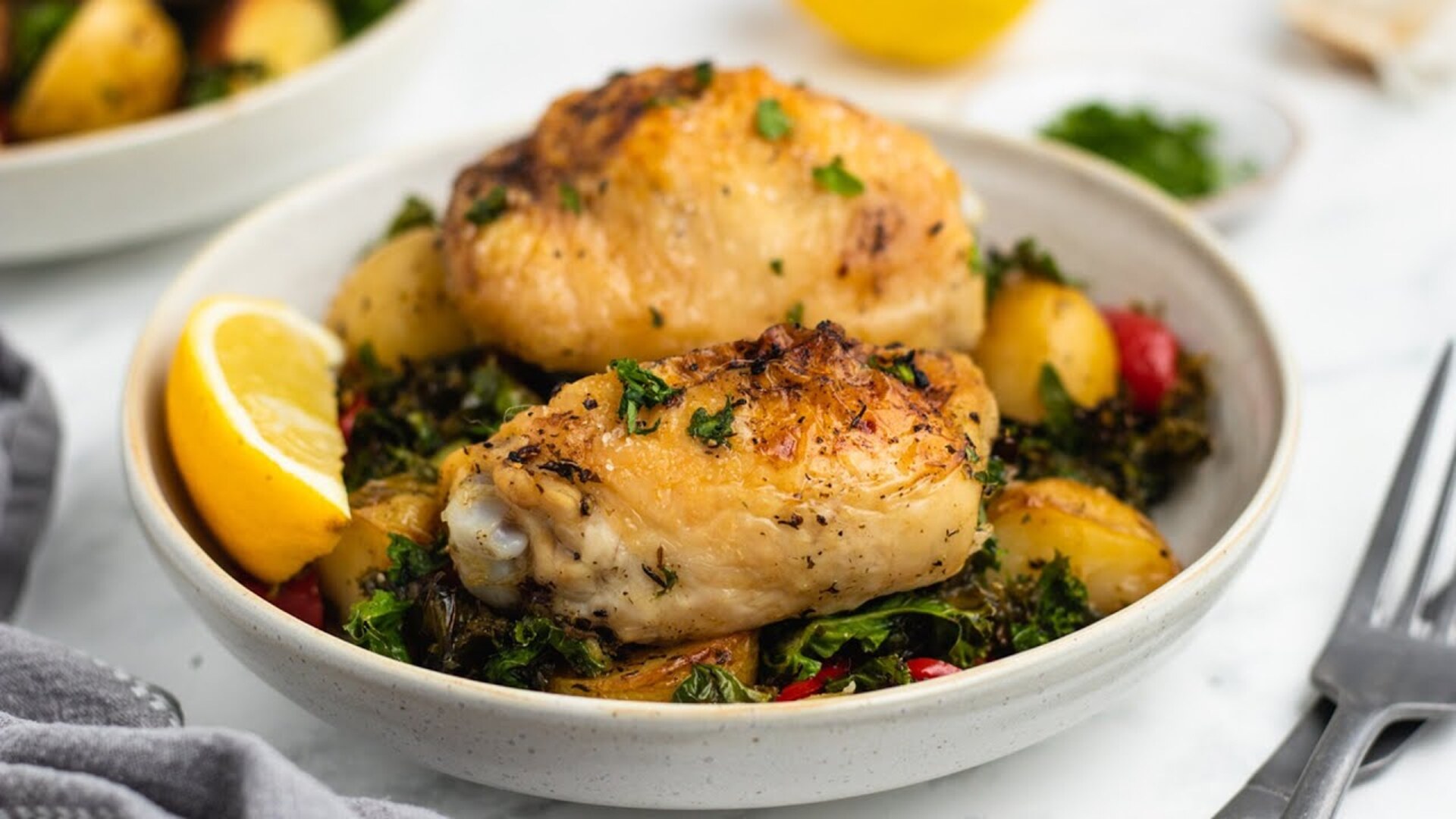 Video thumbnail for Sheet-Pan Chicken And Kale Recipe