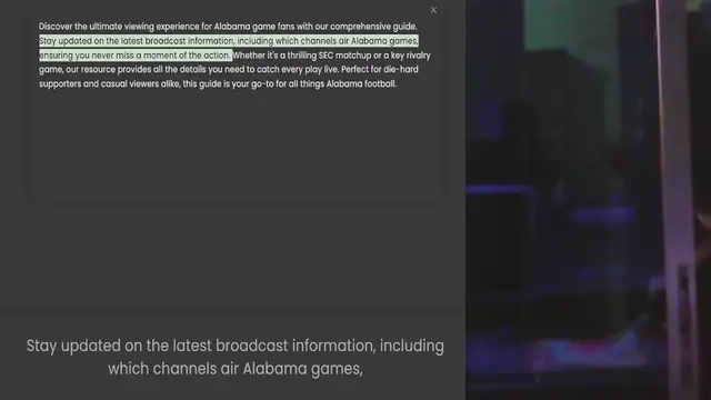 Video thumbnail for Discover the ultimate viewing experience for Alabama game fans with our comprehensive guide. Stay updated on the latest broadcast information, including which channels air Alabama games, ensuring you never miss a moment of the action. Whe