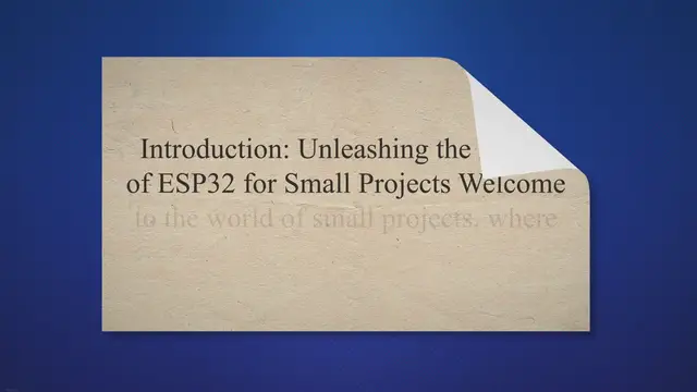 'Video thumbnail for Revolutionizing Small Projects with ESP32: Embracing Efficiency, Versatility, and Innovation'