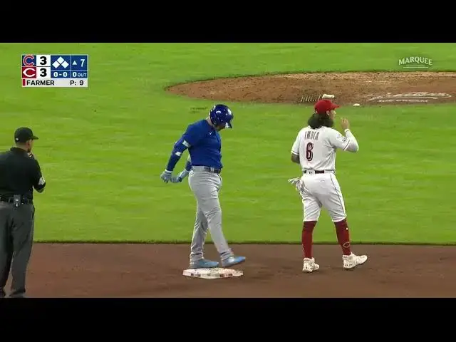 'Video thumbnail for Ian Happ CRANKS a RBI Double, Scoring Nico Hoerner! | Chicago Cubs | 4/4/2023'