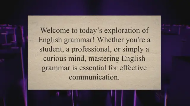 'Video thumbnail for Mastering English Grammar: A Comprehensive Guide'