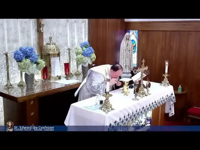 'Video thumbnail for Holy Mass from St Edward the Confessor in Tallulah 08-16-2024'