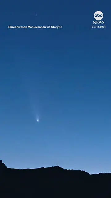 Video thumbnail for Stargazers were treated to a once-in-a-lifetime opportunity as the comet C2023 A3 Tsuchinshan-ATLAS, dubbed the comet of the century, lit up skies around the world. NASA says the comet will not return to the