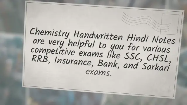 'Video thumbnail for Download Chemistry Handwritten Notes in Hindi PDF'