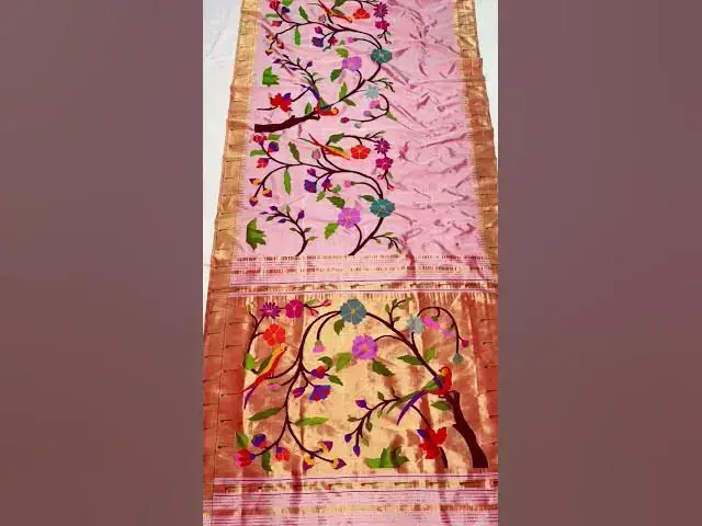 Video thumbnail for Grace in Every Detail!Bird design Half Allover Work Paithani Saree – a blend of tradition, artistry
