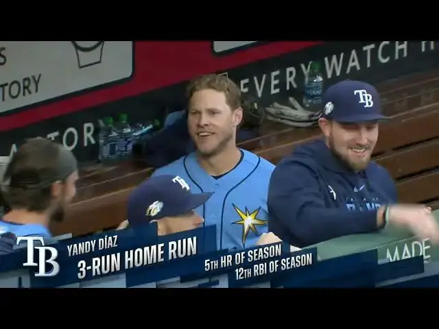 'Video thumbnail for Yandy Diaz CRUSHES a 440-FT Three-Run Home Run! | 5th HR of 2023! | Tampa Bay Rays | 4/18/2023'