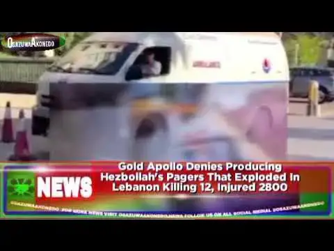 'Video thumbnail for Gold Apollo Denies Producing Hezbollah's Pagers That Exploded In Lebanon Killing 12, Injured 2800'