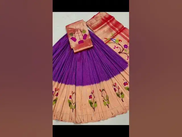 Video thumbnail for पैठणी लेहेंगा प्युर सिल्क फॅब्रिक #paithani #purehandlooms #lehenga #lehengafabric