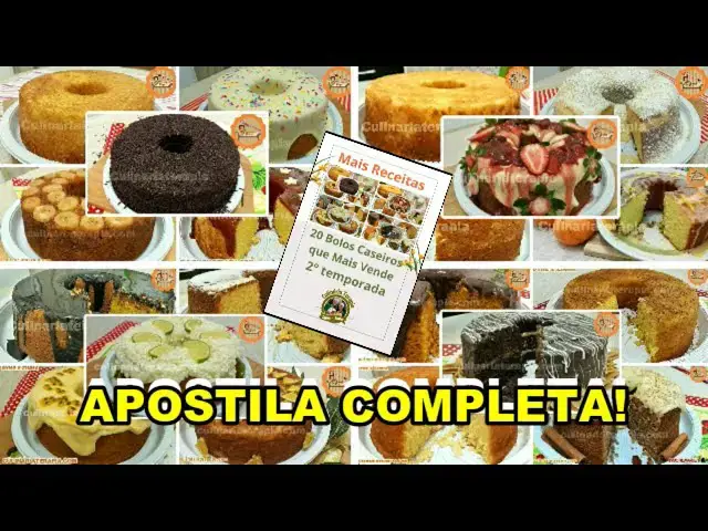 Video thumbnail for Aprenda Como Fazer 20 Bolos Caseiros Mais Vendidos 2° Temp. COM A APOSTILA COMPLETA EM PDF DIGITAL!