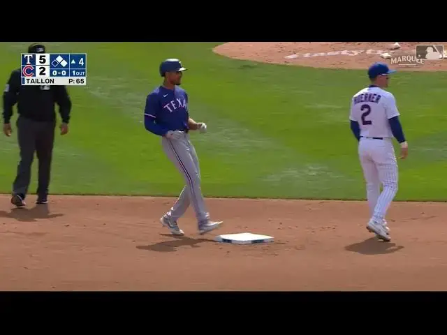 'Video thumbnail for Bubba Thompson BELTS a RBI Double! | Texas Rangers | 4/9/2023'