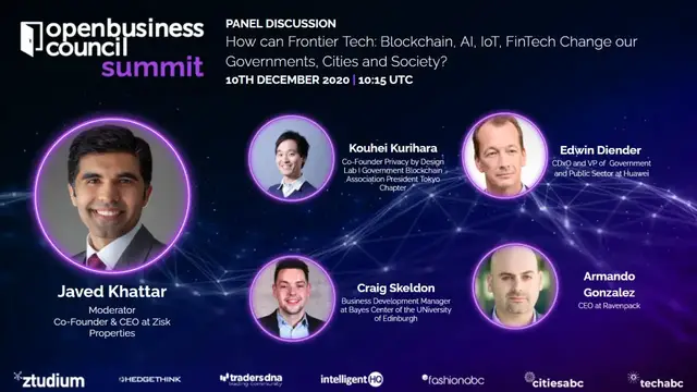 'Video thumbnail for How Can Frontier Tech -Blockchain, AI, IoT, Fintech- Change our Governments, Cities and Society?'
