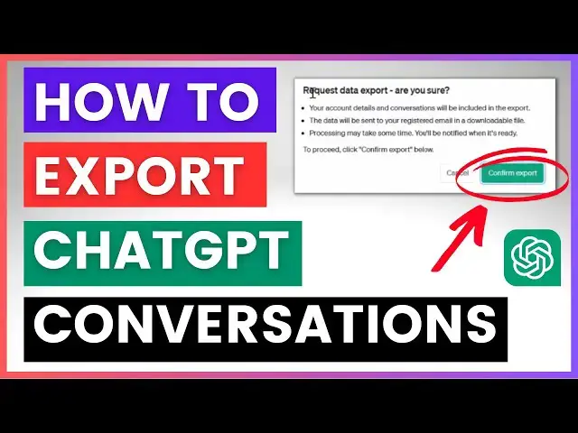 Video thumbnail for How To Export All ChatGPT Conversations?