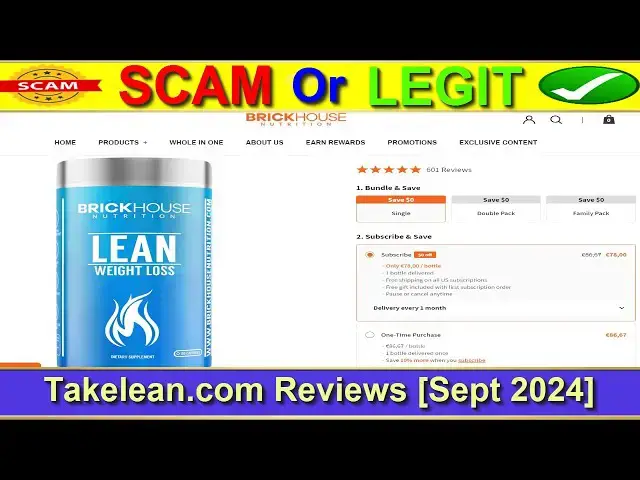 Video thumbnail for Takelean.Com Reviews (Sept 2024) - Is Takelean A Scam Or Legit Site? Find Out! | Product Review
