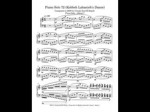 Video thumbnail for Claude Ziad El-Bayeh - Piano Solo 72 (Kebbeh Labanieh's Dance) - Composed in 2009