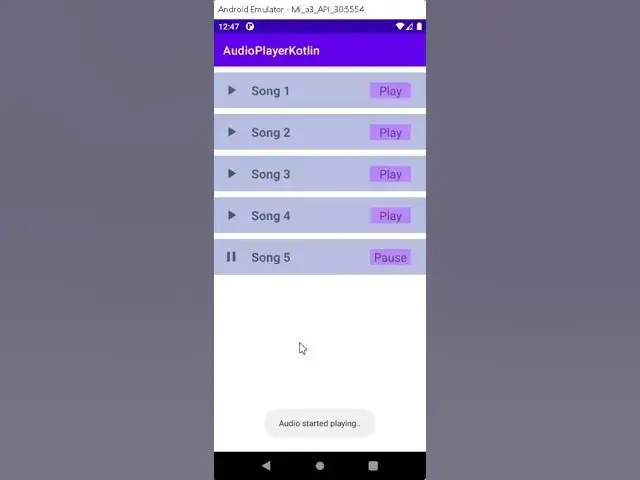 Video thumbnail for Play list of Audio Files Using Media Player with Kotlin Code