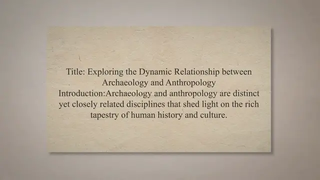 Video thumbnail for Relationship between archaeology and anthropology