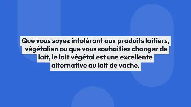 Video thumbnail for Lait végétal maison