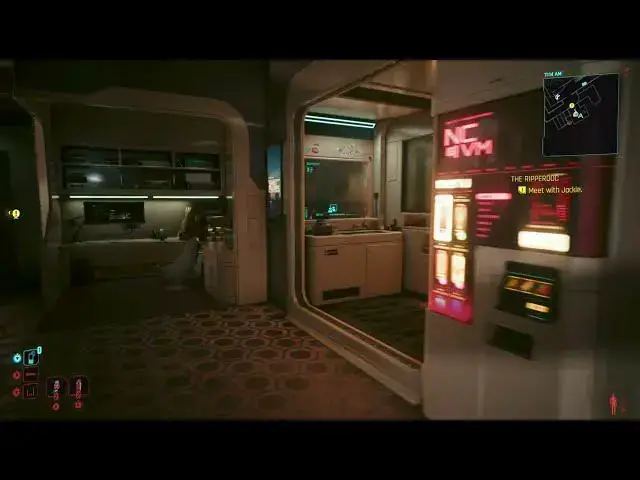 Video thumbnail for Cyberpunk 2077 - The Ripperdoc: Talk To Jackie | Check Your Weapons Stash | Put On Clothes | NS2